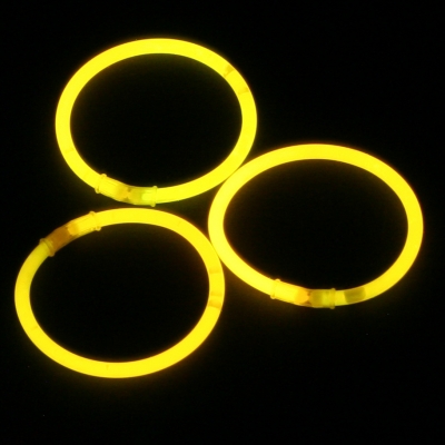 Pulseras luminosas amarillas 100 piezas