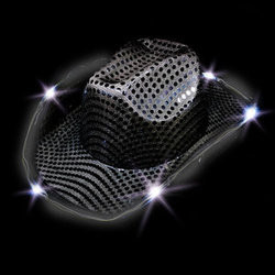 LED sombrero vaquero negro