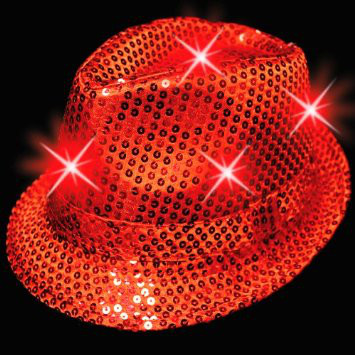 Sombrero con luz LED roja